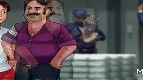 Teen kisses passionately under strange circumstances