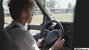 Pervert Bus Driver Roleplays with Alison Rey, Gracie May, and Others in Uniform