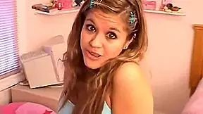 In this solo scene, cute teen Topanga with small tits and shaved pussy masturbates passionately.