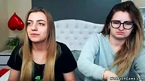 Amateur lesbians tie each other up on webcam for oral fun