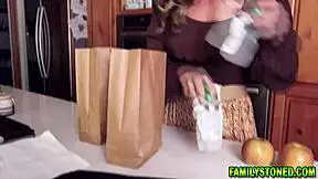 family com - stepmom athena anderson and stepdaughter chanel camryn taking turns riding that one cock 😏