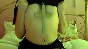 naughty nun fucks herself with crucifix