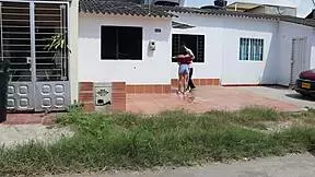 Invitation To Brunette Neighbor Valentina Home Without Boyfriend - Why So Lonely On Street?