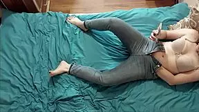 Hidden cam spies on my wife masturbating to porn and getting creampied