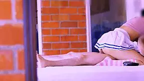 Friend comforts shy stepdaughter with strong hugs in warm apartment room