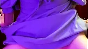 arinafox, that beautiful 18-year-old in blue, masturbates and sucks a dildo right in front of you