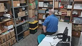 Curly ebony suspect gets fucked at security office