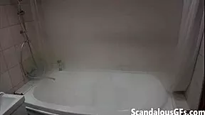 My hot teen 18+ exgirlfriend naked in the shower with shaved boobs! 😍