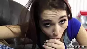 cute teen fucks and pals step sister for first blowjob