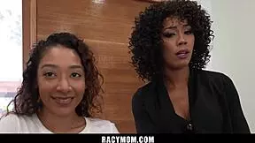 Christmas threesome with stepmom and stepsis