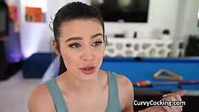 sporty brunette works out and trains at the gym