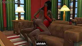 Indian step sister catches brother sleeping naked on couch, exciting him for first time sex