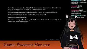 lewdneko's vtuber plays sweetest monster part 2 with halloween hentai monster