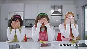 Book club turns into a wild foursome as nerdy girlfriends share hard cocks after dancing.