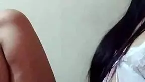 latina teen alone in her house exploring privacy