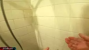 stepmom caught me in shower, gave sloppy blowjob, damn