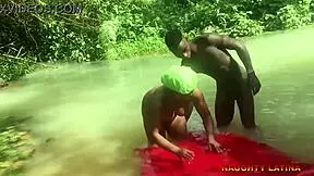 ebony african wife meets her pastor during water baptism ceremony