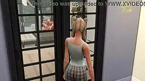 blonde stepsister in sims 4 3d animation