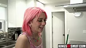 Hey, my step sister really likes it rough with deepthroat!