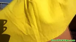 Picked Up Brunette Flashes Pussy And Ass