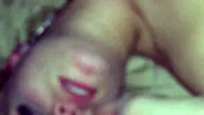 Blonde teen gags on huge cock for facial.