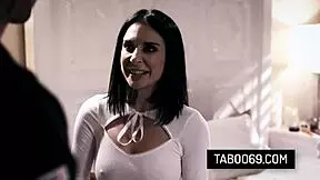 Tattooed step sisters Joanna Angel and Abella Danger share their step brothers meaty cock