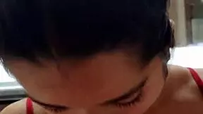 I watch White Moon give sloppy blowjob by the massage tub