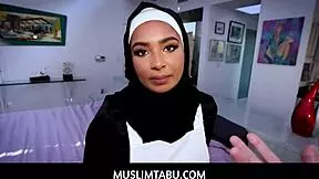 Muslimtabu - Teen maid in hijab preps for my hard cock