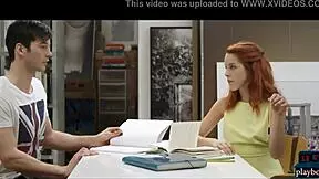 Redhead Student Fucks In Study Room!
