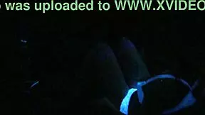Scarlett Johnson engages in intense blacklight sex under the main lights.