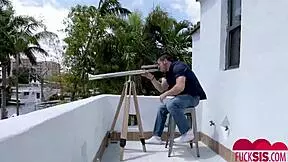 Demi Sutra Spies on Stepsis in Interracial Scene