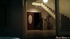 Classy petite teen gets intensely spoon fucked by her stepbro