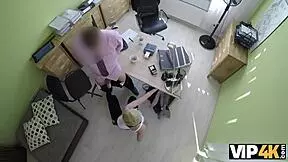 Blonde Fraulein Trades Sex For Cash With Handsome Credit Agent