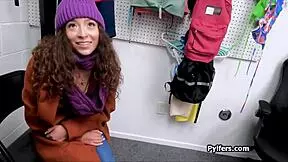 Latina Teen Brunette Banged by Mall Cop for Stealing Makeup