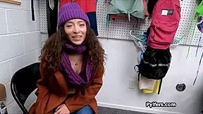 Latina Teen Brunette Banged by Mall Cop for Stealing Makeup