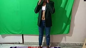 Indian housewife seduces husband in bedroom with sexy girlfriend watching