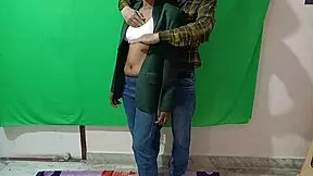 Indian housewife seduces husband in bedroom with sexy girlfriend watching