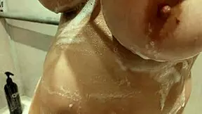 young busty stepsister helps with mutual relaxation after gentle touch and release on chest with firm pink tips