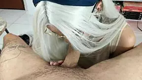 i'm white wolf, givin a greedly blowjob to white moon's big cock