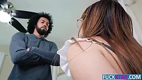 Honey Hayes Housemaid Rides Wild in Interracial Action