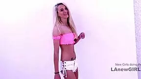 new hot skinny blonde pumps on big cock at audition and its sensual