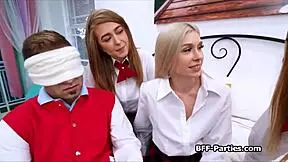 Group sex with schoolgirl newcomer