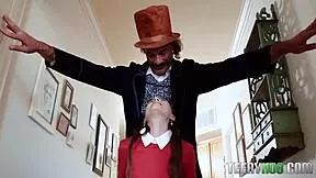 willy wonka hosts sia wood and charles dera in wild sex factory antics. things got steamy fast