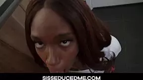 Stepbrother catches Lacey in bathroom