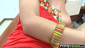 I cum on brunette babe lindy lane's face, but it dripped 1 2 3.