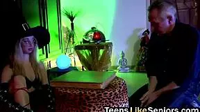 Skinny Blonde Teen 18+ Blows Old Guy’s Stiff Boner in Secret Meetup