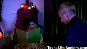 Skinny Blonde Teen 18+ Blows Old Guy’s Stiff Boner in Secret Meetup