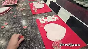 Fucking Three Girlfriends For Valentines Day Party