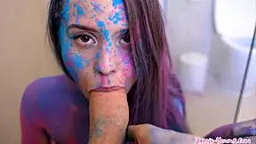 Young brunette couple gets pleasured in fetish fun