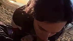 Intense Beach Blowjob With Cute Teen Outdoors